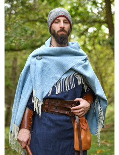 Crochet wool hat, grey-red 2