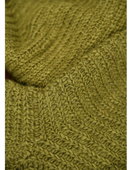 Wool Crochet Socks, green-yellow