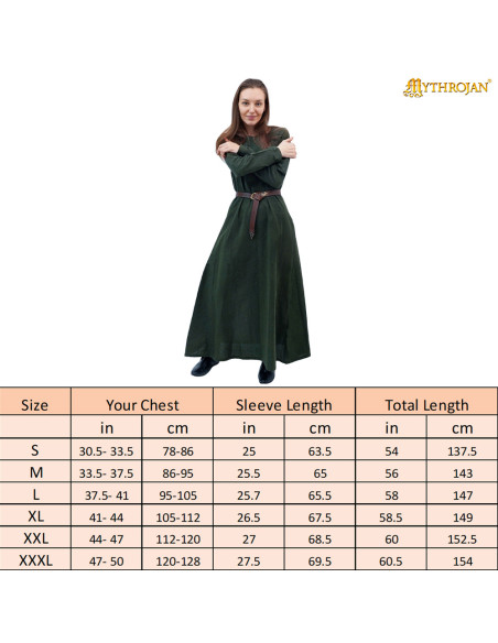 Medieval dress model Archer, in cotton