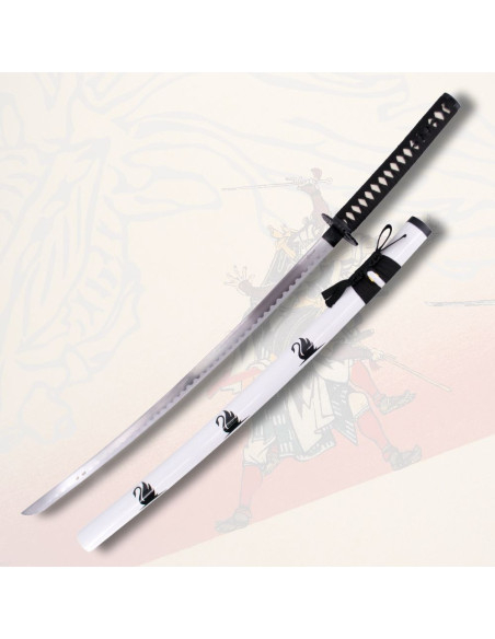 Decorative katana with white scabbard...