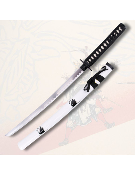 Decorative wakizashi with white...