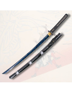 Functional katana with decorated black sheath Swan (103.5...
