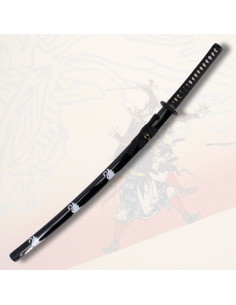 Functional katana with decorated black sheath Swan (103.5... 2