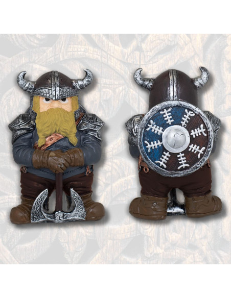 Viking resin figure with double axe...