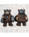 Viking resin figure with hammer and shield (10.5 cm.)
