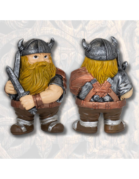 Viking resin figure with 2 swords...