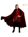 Medieval wool cloak with hood and clasp