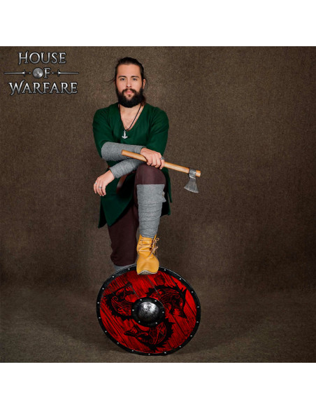 Viking bracelet in wool, gray