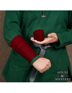 Viking wool bracelet, burgundy color 2