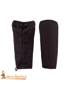 Padded medieval bracelets in cotton, brown