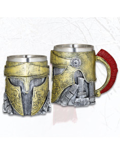 Decorated resin mug Spartan helmet (12.5 cm)