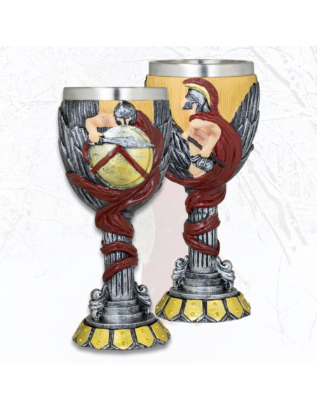 Decorated resin cup Spartan helmet...