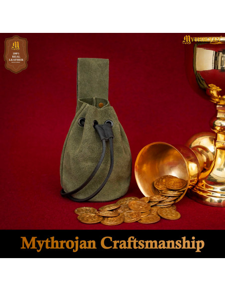 Medieval pouch for reenactors - green