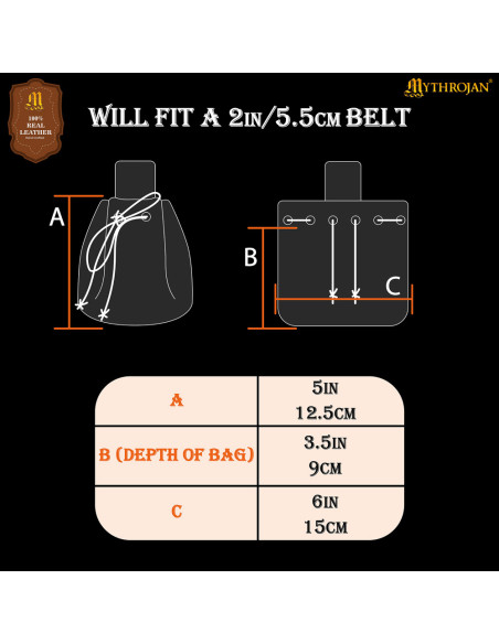 Medieval pouch for reenactors - gray