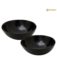 Set of 2 medieval bowls in horn antler