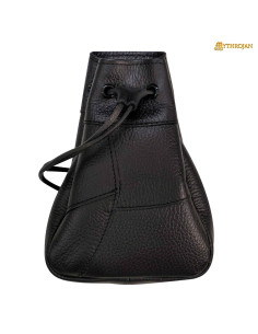 Medieval black alms bag