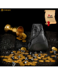 Medieval black alms bag 2