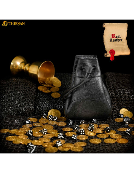 Medieval black alms bag