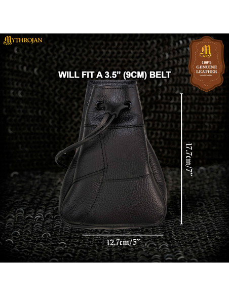 Medieval black alms bag