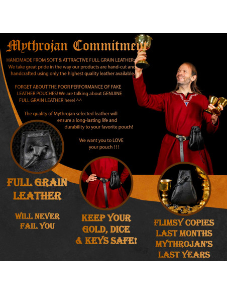 Medieval black alms bag