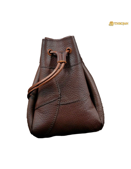 Medieval leather purse, brown