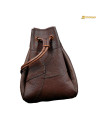 Medieval leather purse, brown