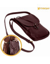 Medieval leather messenger bag, brown