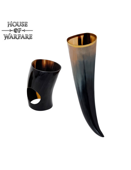Viking drinking horn with stand