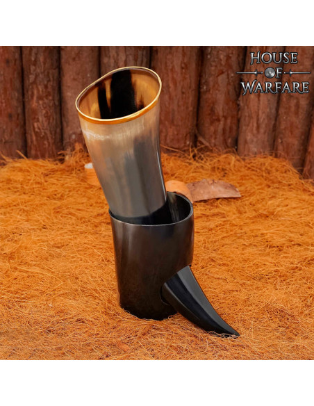 Viking drinking horn with stand