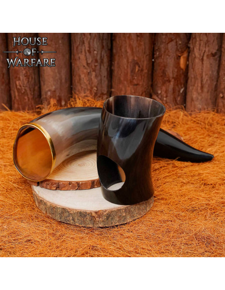 Viking drinking horn with stand