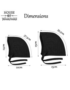 Medieval padded coif, black 2