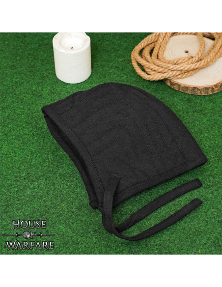 Medieval padded coif, black