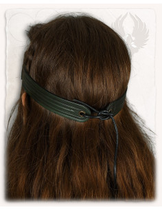 Simple Celtic crown headband of Isidor in leather -... 2