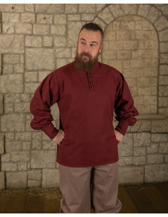 Medieval Bartold Shirt in burgundy color