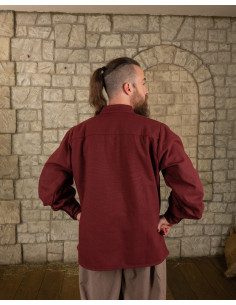 Medieval Bartold Shirt in burgundy color 2