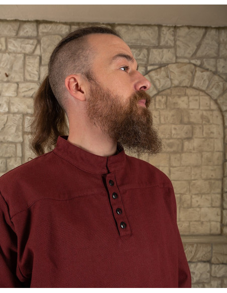 Medieval Bartold Shirt in burgundy color