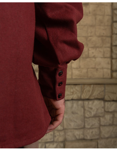Medieval Bartold Shirt in burgundy color
