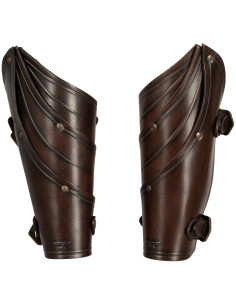 Medieval leather bracelets model Lilith, brown