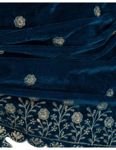 Medieval decorated scarf model Jasmin, color blue 2