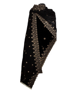 Medieval decorated scarf model Jasmin, black