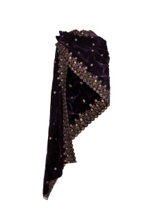 Medieval decorated scarf model Jasmin, violet color