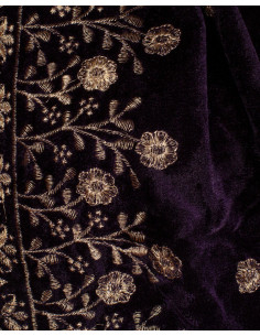 Medieval decorated scarf model Jasmin, violet color 2