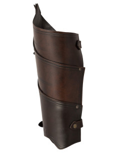 Medieval leather greaves model Lilith, brown 2
