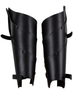Medieval leather greaves model Lilith, black