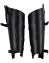 Medieval leather greaves model Lilith, black