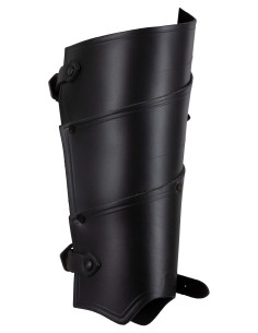Medieval leather greaves model Lilith, black 2