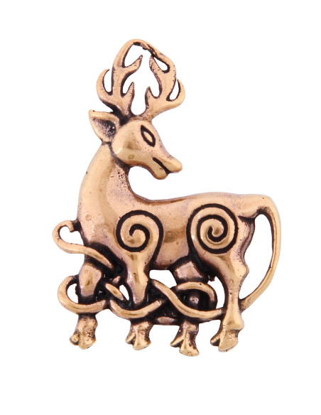 Celtic Deer Pendant in Bronze