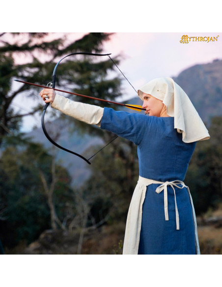 Medieval Veil in Linen and Cotton,...