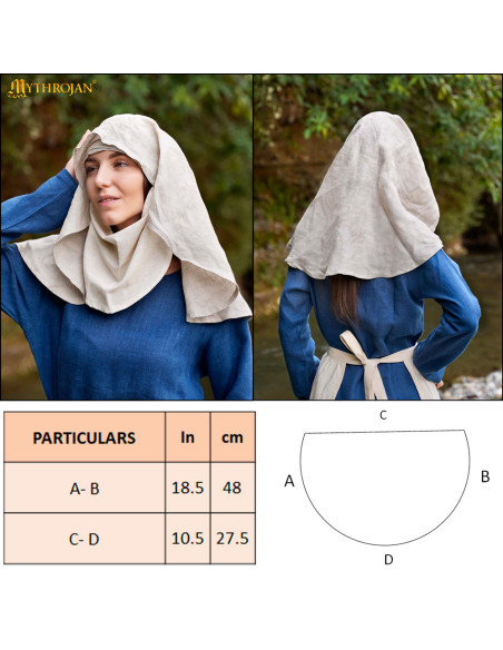 Medieval crescent veil made of linen... Medieval crescent veil made of linen...