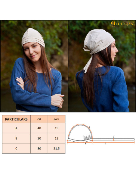 Medieval hat made of linen and... Medieval hat made of linen and...